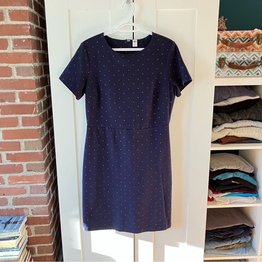 Blue and green r shirt dress